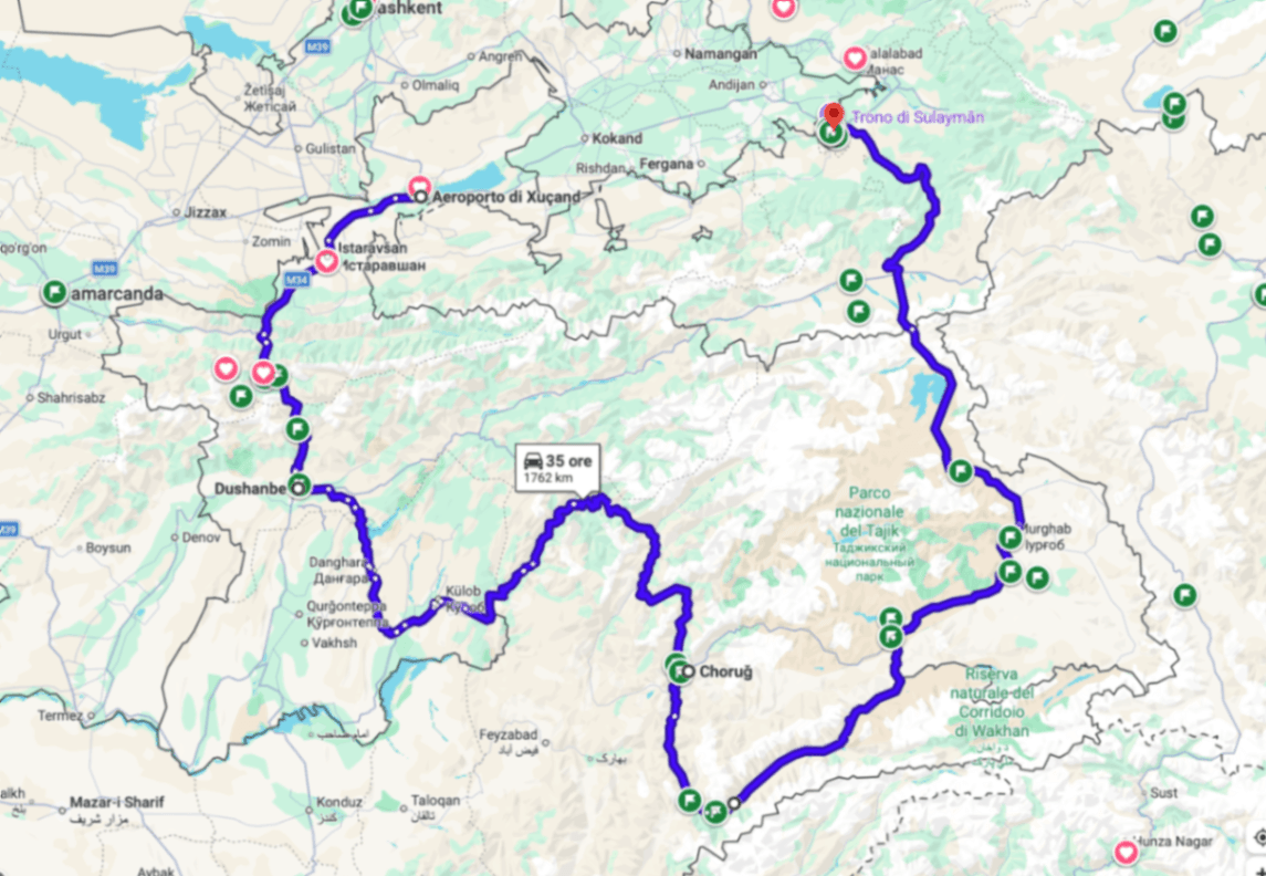 Mappa di TAGIKISTAN